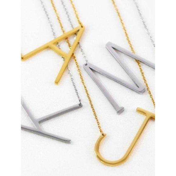 LXNYC Initial N Necklace Sterling Silver NWT - Picture 2 of 2